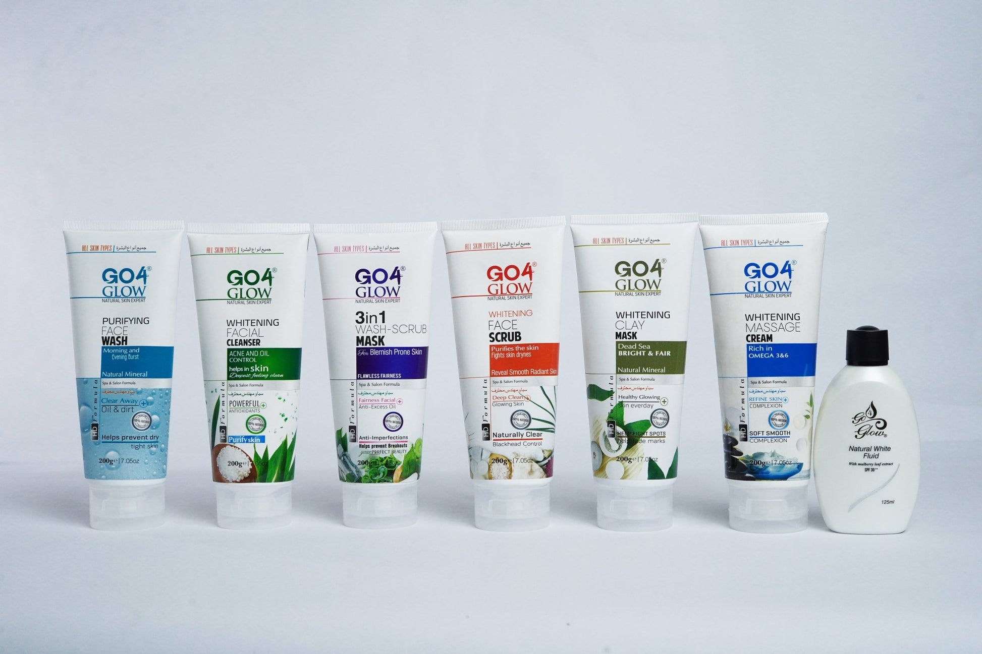 Go4Glow Glowing Facial Kit With Natural White Fluid (200ml/125ml) - Colorline Cosmeceutical